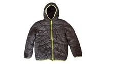 Eddie Bauer Reversible Fleece Puffer Jacket Youth Size Small 7/8 Black Neon