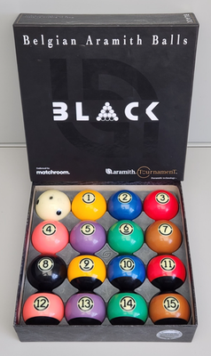 Aramith Tournament TV Black Billiard Pool Ball Set w/ Duramith