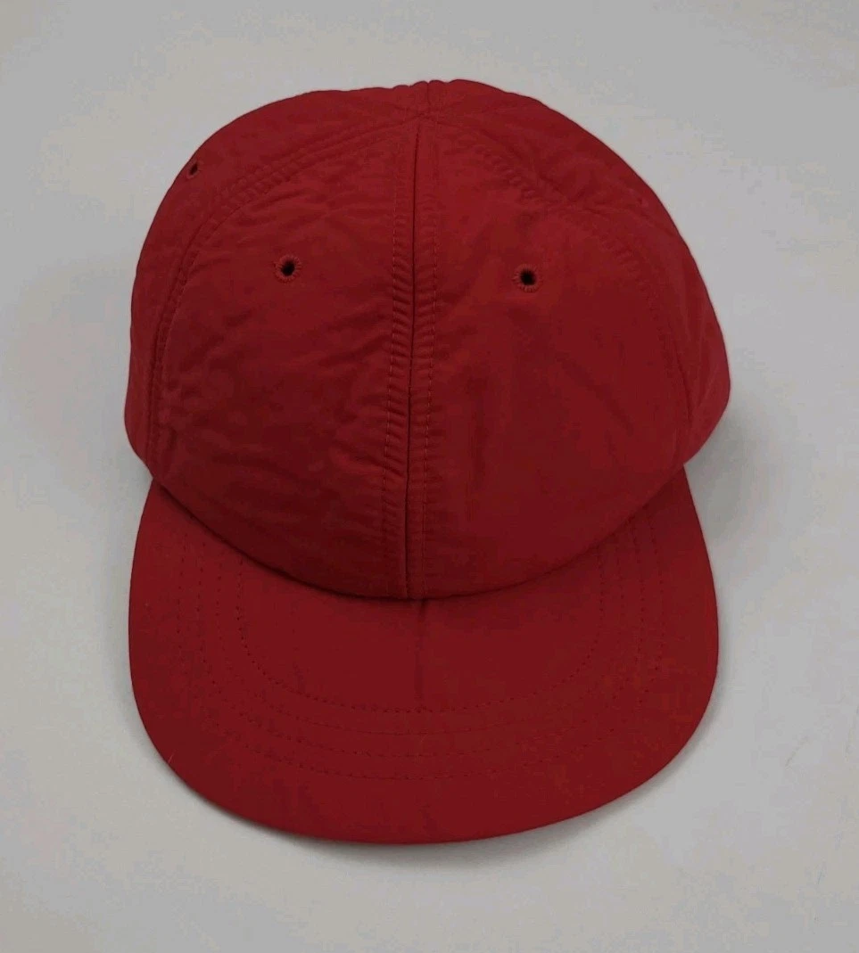 Vintage J Crew Red Fleece Lined Hat Rare Outdoors USA 90s Tech Sport Vtg 1990s
