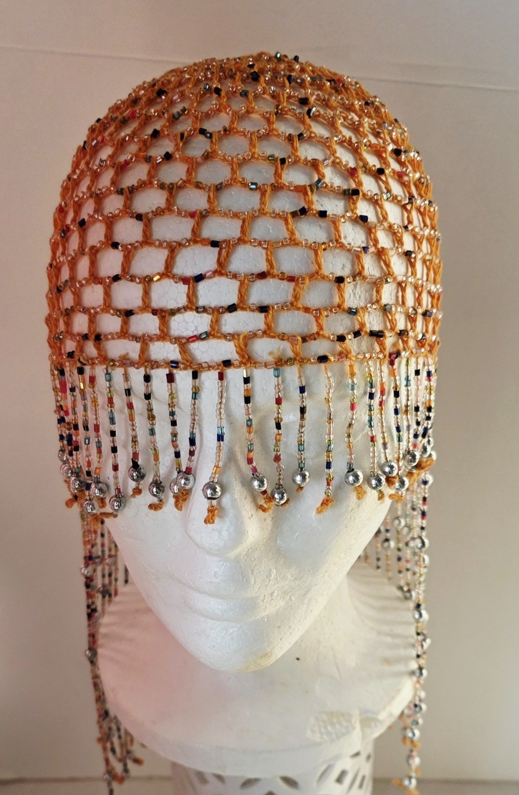 Cleopatra Style Beaded Head Cap. Fun Costume Piec… - image 2