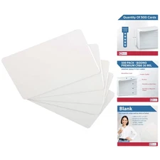 Versatile 500-Pack CR80 Blank PVC Cards - Perfect for Printing Needs