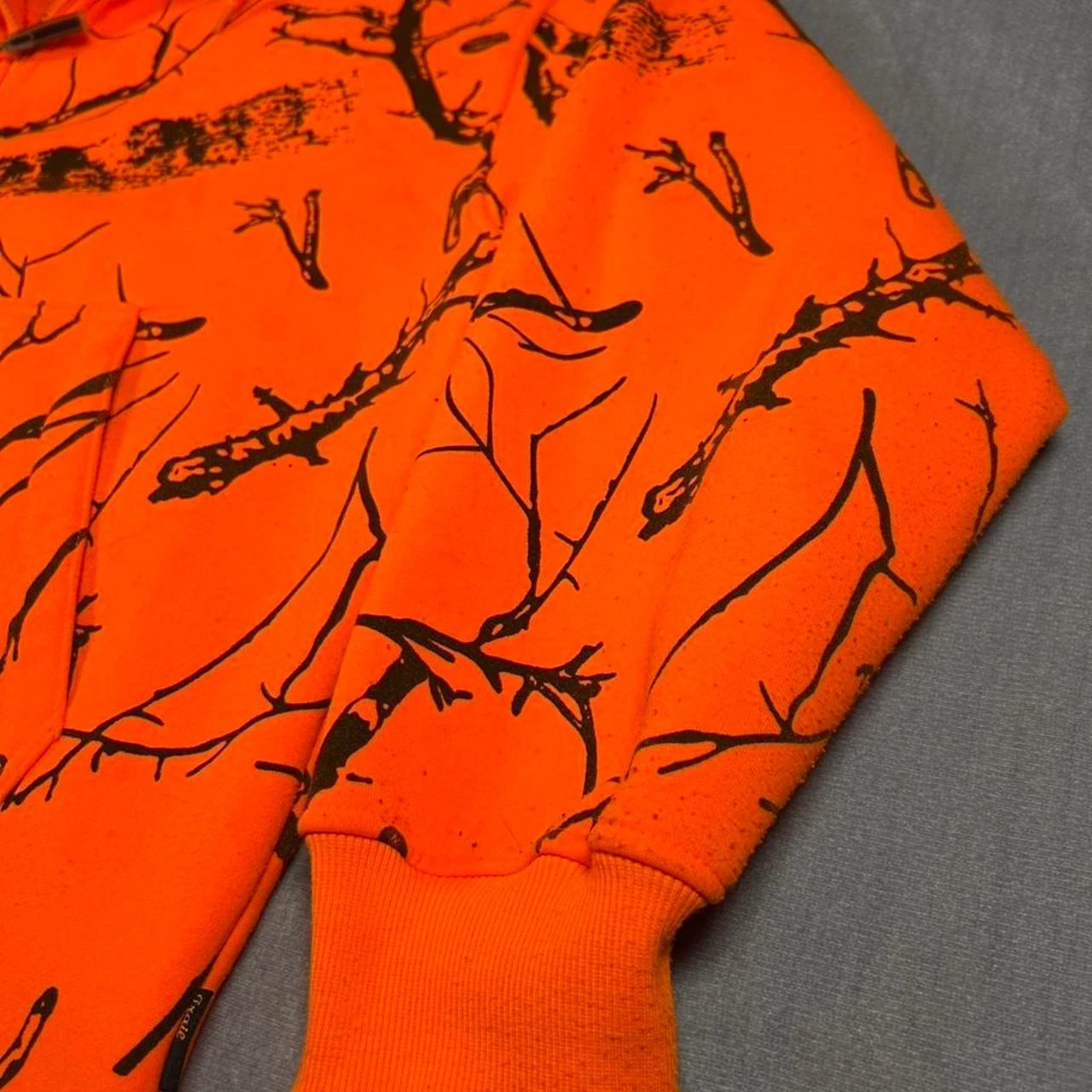 Trail Crest Blaze Orange Camo Zip Up Hoodie Highland Timber Hunting Mens Medium image 5