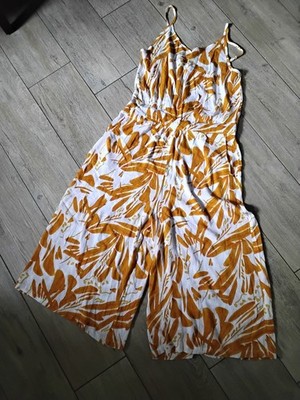 soliver jumpsuit 44 eher 42 gelbweiss Muster