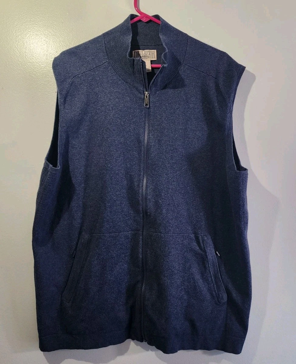 Duluth Trading Co Full Zip Vest Mens XL Blue Pocket