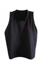 All In Motion Black Athletic Sports Bra High Neck Cropped Tank Top Size Small