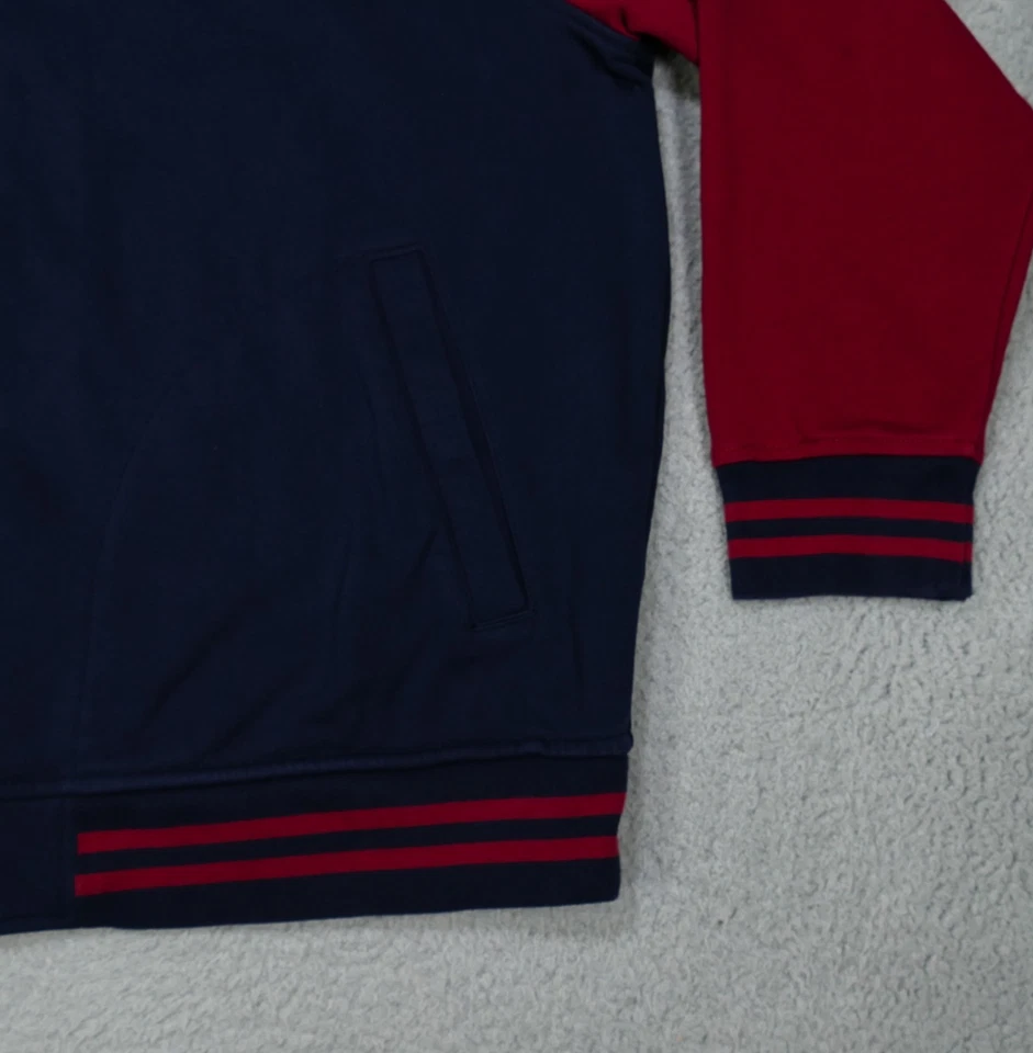 Chaqueta de béisbol universitaria Polo Ralph Lauren Colorblock polar para hombre 2XB azul rojo Foto 3 de 4