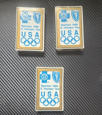 3 Packs 1988 US Olympic Team Sponsor Playing Cards. Sealed Never Opened