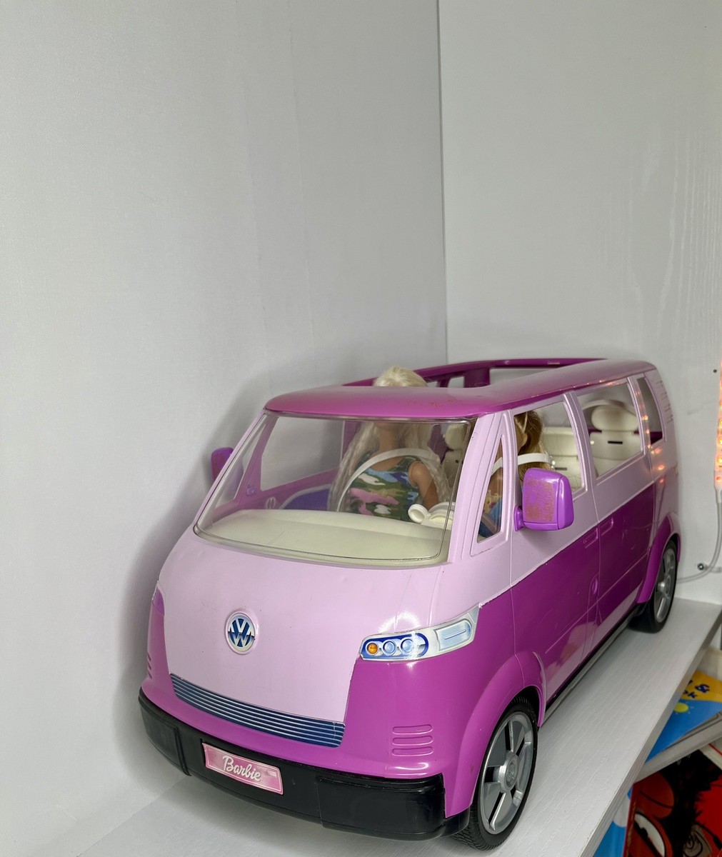 Vintage Barbie Volkswagen Microbus Pink Mattel 2002 Working Horn
