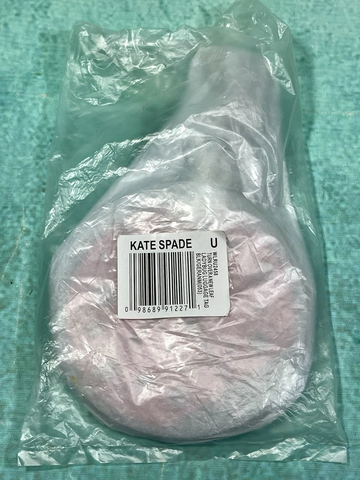 Kate Spade Turnover A New Leaf Ladybug Luggage Tag ID Holder Black & Red NISP - Image 2 of 4