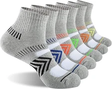 Mens Cushioned Ankle Socks, Cotton Athletic Performance Quarter Socks