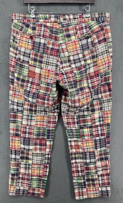 Polo Ralph Lauren Patchwork Madras Plaid 100% Cotton Pants-Golf Preppy 38 