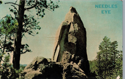 Needles Eye Rock Formation - Black Hills South Dakota SD - Postcard