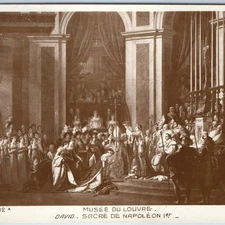 c1900s Paris France RPPC Napoleon I Coronation Painting Louvre Museum David A363