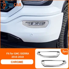 L+R Sides Chrome Front Bumper Fog Light Covers for GMC Sierra 2016 2017 2018 US