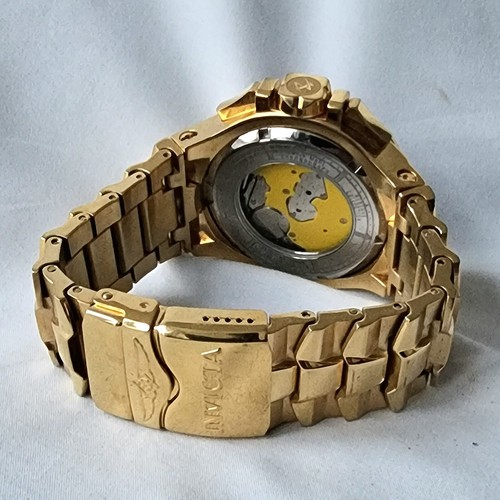 Invicta Mens 15980 Excursion Reserve Chrono Gold Tone Skeleton Dial Steel Dive - Imagen 9 de 12
