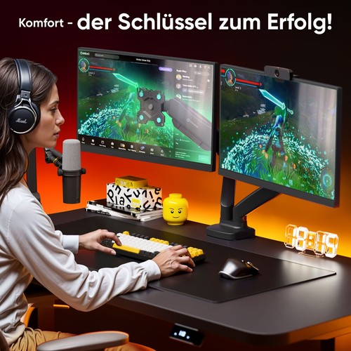 ONKRON Monitorhalterung für 2 Monitore 13-32",bis 8 kg, G160-B RETOURE - Afbeelding 7 van 8