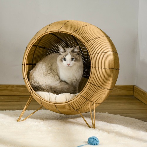 elevated wicker cat bed