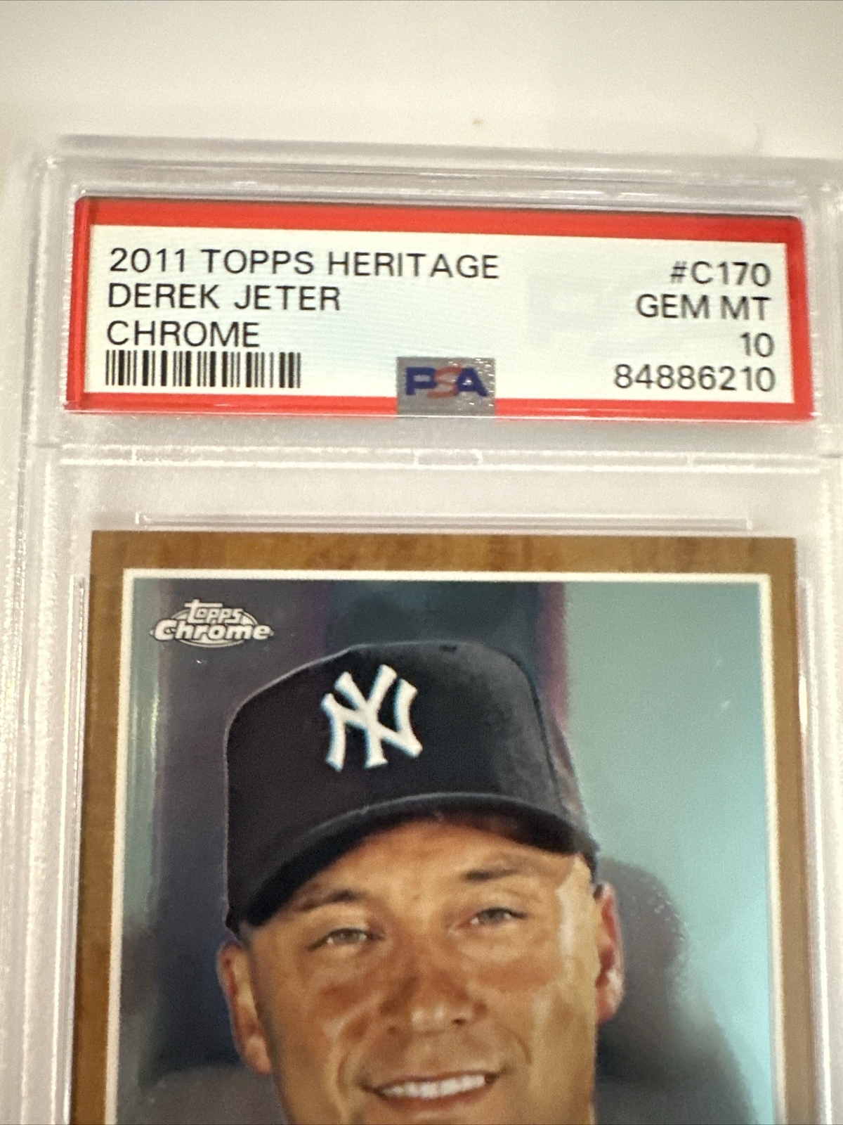 2011 Topps Heritage Chrome #C170 Derek Jeter /1962 HOF PSA 10 Yankees POP 32 view 2