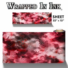Vinyl Sheet For Die Cutting Or Wrapping - Chameleon Camo Red 52x15 Unlaminated