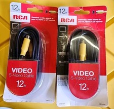 Lot of 2 RCA 12ft S-Video Cables TV HDTV DVD VCR Receiver Video Connection New