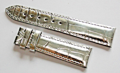 Chopard Kroko Lederarmband Silber für Dorn + Faltschließe Anstoß 18 mm NEU