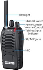 eSynic Professional Rechargeable Walkie Talkies 2 Way Radio IL/RT6-16961-ESY...