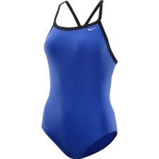 new Nike girls youth swimwear solid 1 pc. racer back swim suit. 4 colors.