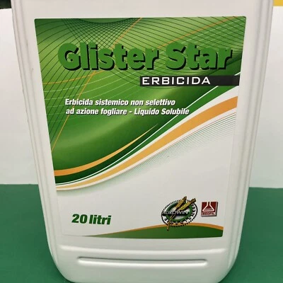 GLISTER STAR ERBICIDA a base di Glifosate puro 36% similare Roundup Power 20 Lt.