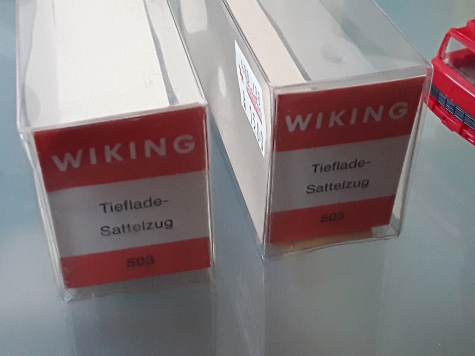 Wiking 1/87 Magirus 235 Tiefladezug VDK rot - zwei Serienvarianten - Konvolut - Bild 3 von 3