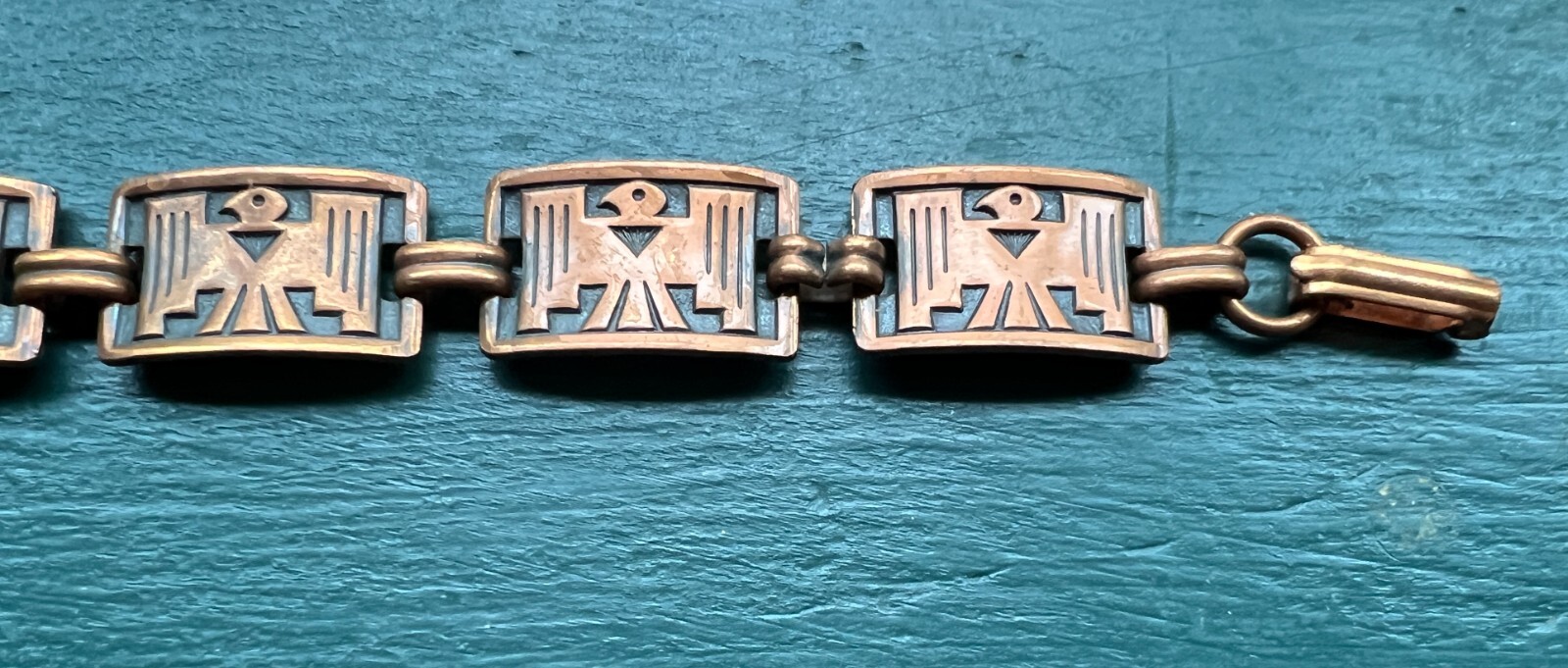 VTG Solid Copper Eagle Thunderbird  Panel Bracele… - image 3