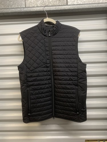Greyson Vest Mens Black Ultralight Puffer Quilted Double Zipper Small
