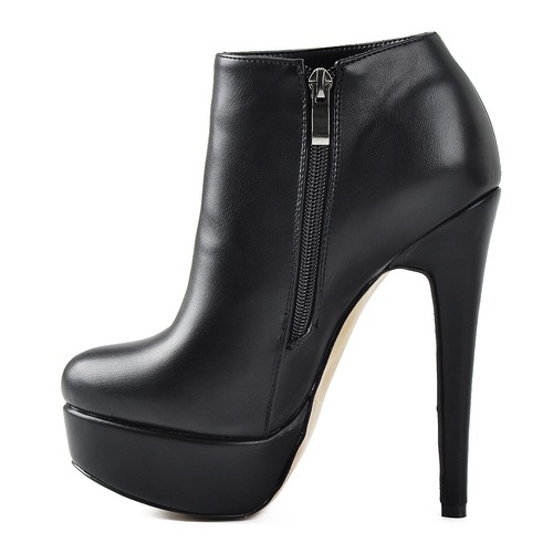 onlymaker Mujeres Plataforma Cremallera Tobillo Botines Punta Puntera Puntera Sexy Botas de Estilo - Imagen 20 de 44