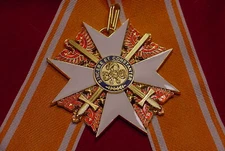 GERMAN / PRUSSIA - RED EAGLE ORDER GRAND CROSS W/ SWORDS & RIBBON - SASH MEDAL