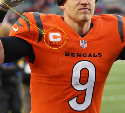 NFL 2021 Cincinnati Bengals Joe Burrow Qb Kapitän 2-    Star Orange C-Patch