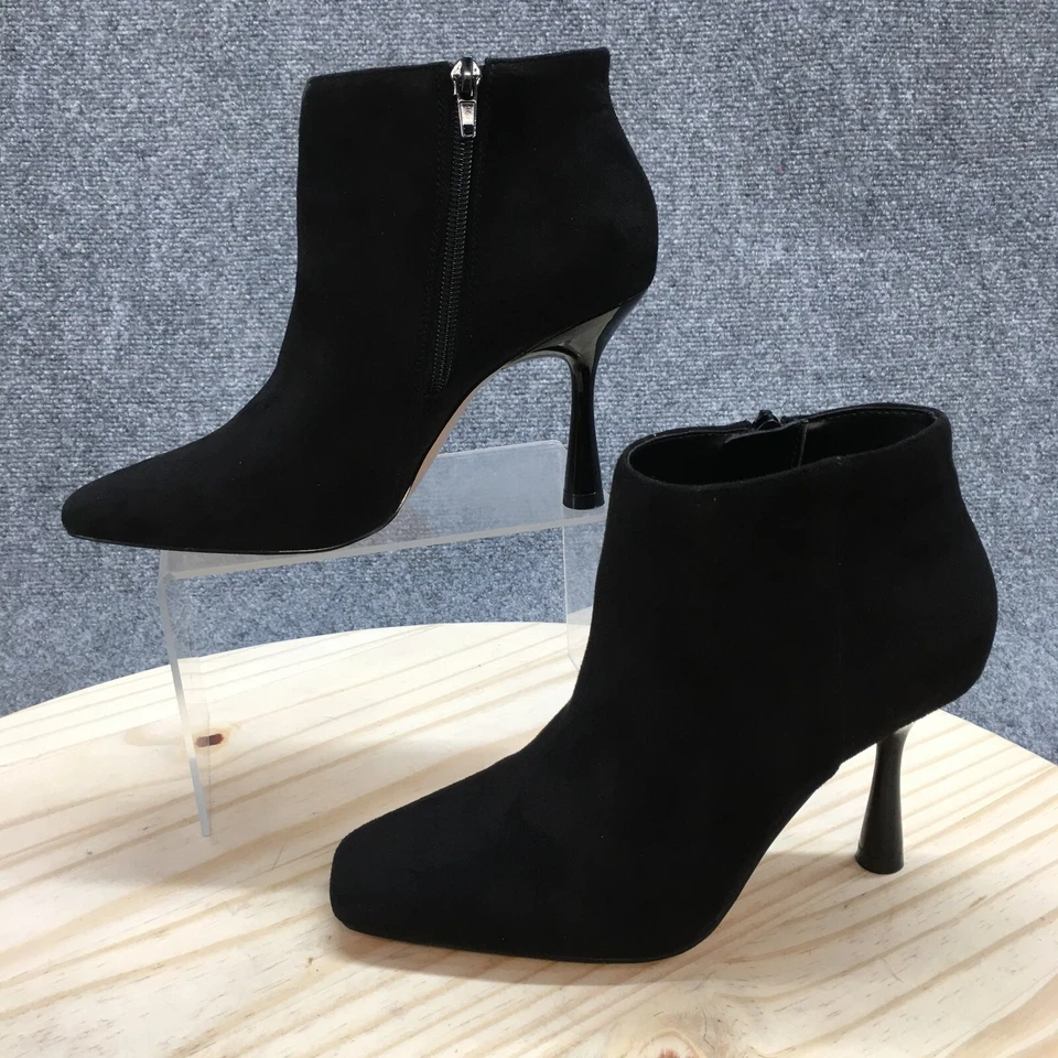 Mix No. 6 Botas Mujer 6.5 M Lexey Botines Negro Gamuza Cremallera Lateral Puntera Cuadrada Foto 2 de 4