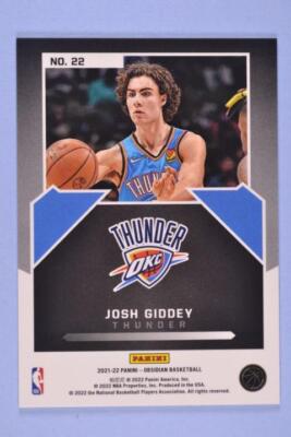 Josh Giddey 2021-22 Panini Obsidian Magnitude Electric Etch Green