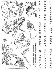 Unmounted Rubber Stamp Plate, Unmounted/Uncut Pink Rubber Stamps