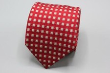 ROBERT TALBOTT Silk Tie. Red with Orange Geometric.