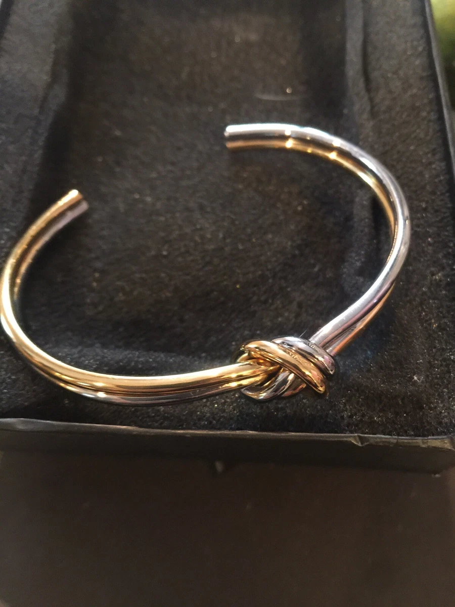 LOFT Mixed metallic Knotted Bangle Bracelet Gold Silver NWT eBay