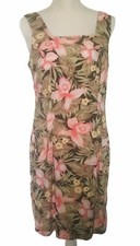 VTG Womens Sun Dress Sz 11 Floral Topical Sleeveless Colorful Above Knee