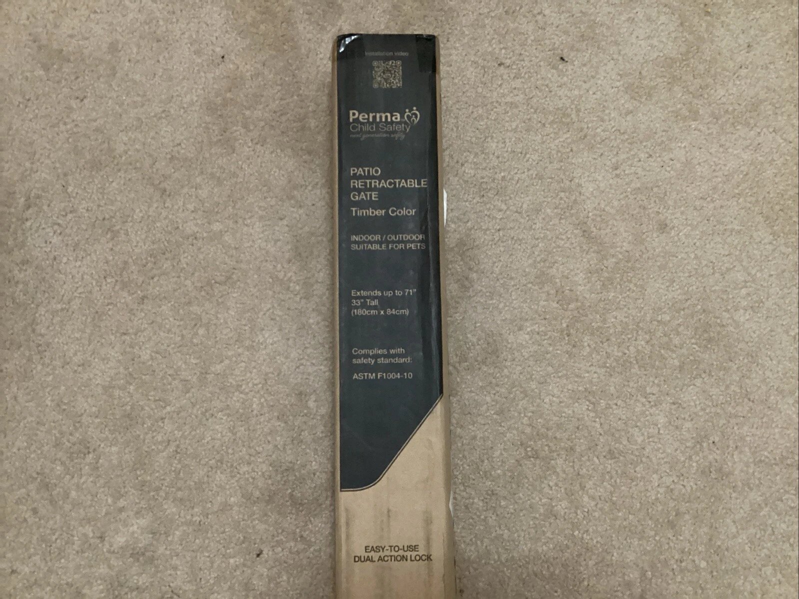 Perma Child Safety Extra Tall Retractable Timber Color #2701 New