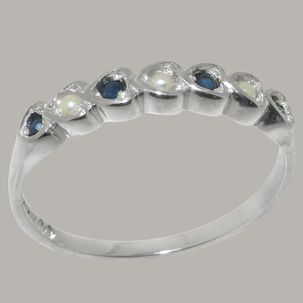 Sapphire and 2024 pearl eternity ring