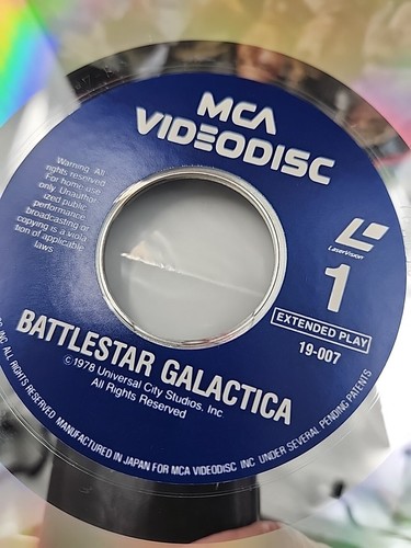 1982 Battlestar Galactica Laserdisc Sci Fi Richard Hatch Lorne Greene - Picture 9 of 9