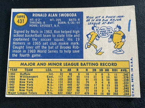 1970 TOPPS BASEBALL NY AMAZIN METS CARDSPICK CARDS YOU WANT - Picture 211 of 241