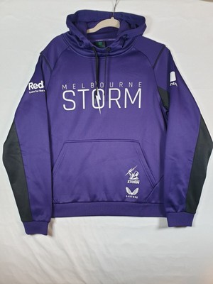Castore Melbourne Storm Rugby League Official Pullover Fleece Hoodie UK 12