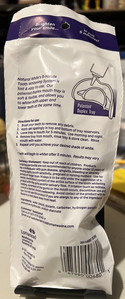 Natural White 5 Minute Teeth Whitening gel w/ Duplex Mouth Tray NEW - Image 3 of 4