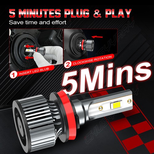 H11 9005 LED Headlight Super Bright Bulbs Kit 8000K White 330000LM High&Low Beam - Picture 17 of 23