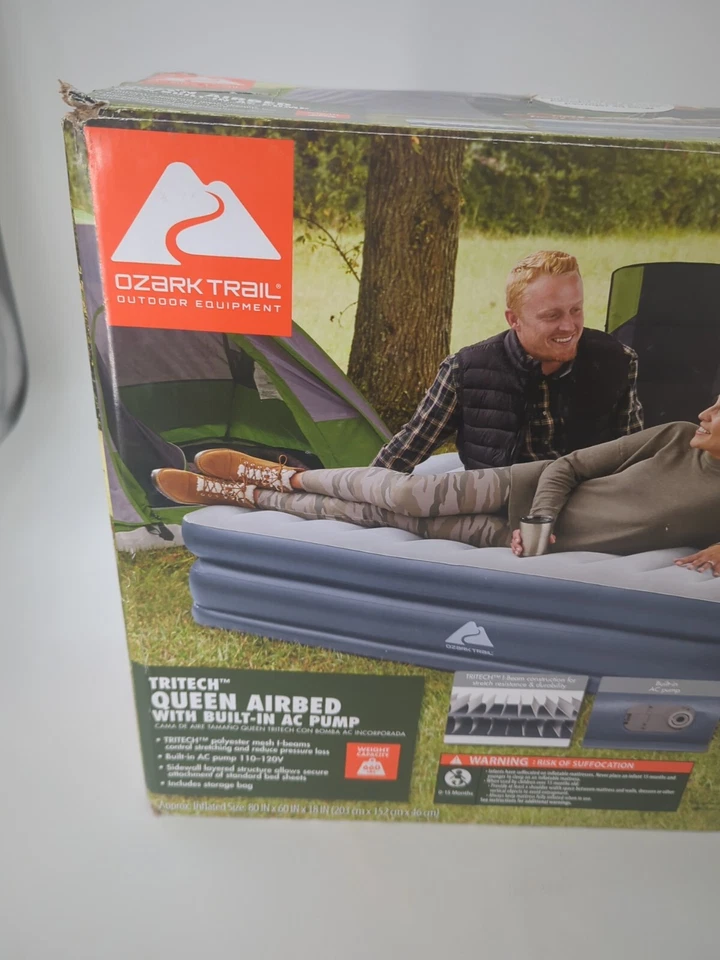 Cama de aire Queen con bomba de aire acondicionado incorporada (Ozark Trail) 18 pulgadas de altura Foto 2 de 4