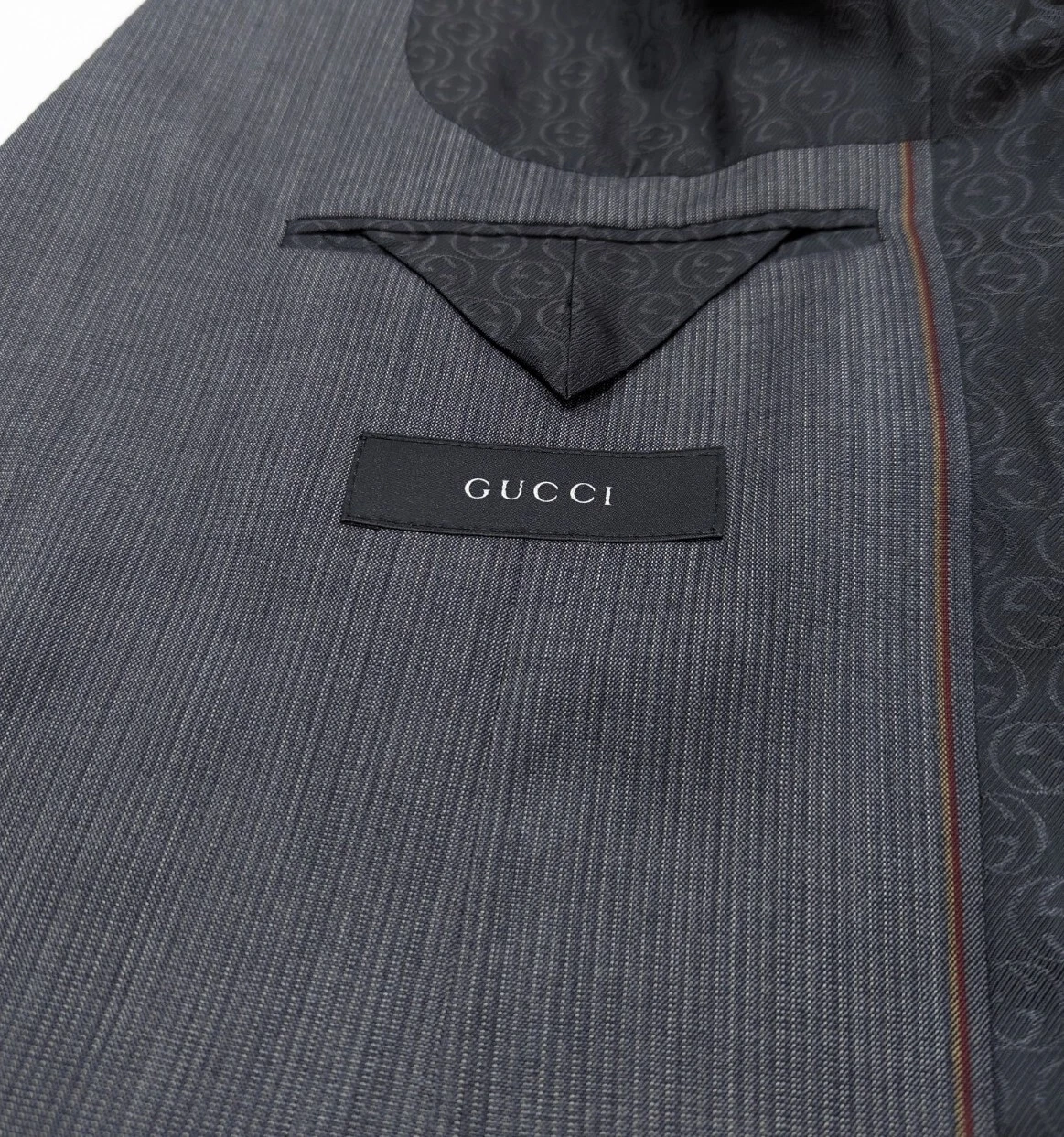 Blazer Gucci uomo slim fit lana doppia G antracite nuovo con etichette UK 36C (36S) PREZZO AL PUBBLICO £ 1080