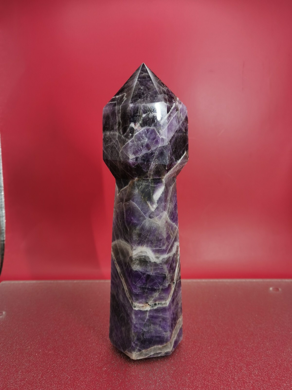 Natural Dream Amethyst Crystal Wand Tower Point Obelisk Point Reiki Healing 2+LB
